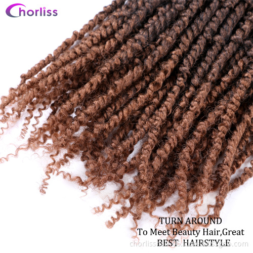 Wholesale Ombre Black Burg Pre Passion Twist Crochet Braiding Hair 22'' Synthetic Crochet Braid Hair Extension For Women